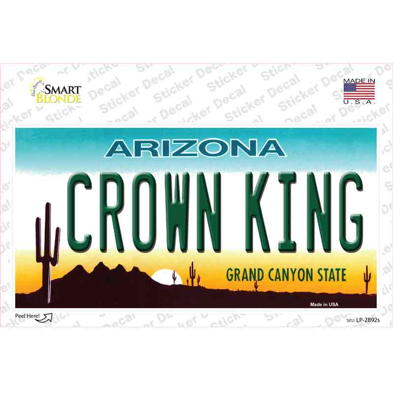 Crown King Novelty Sticker Decal Small