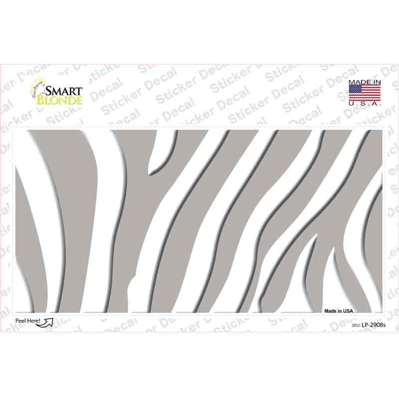 Grey White Zebra Novelty Sticker Decal