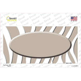 Tan White Zebra Tan Center Oval Novelty Sticker Decal