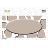 Tan White Giraffe Tan Center Oval Novelty Sticker Decal