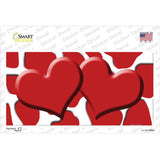 Red White Giraffe Red Centered Hearts Novelty Sticker Decal