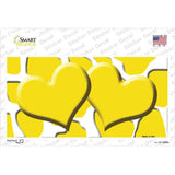 Yellow White Giraffe Yellow Centered Hearts Novelty Sticker Decal