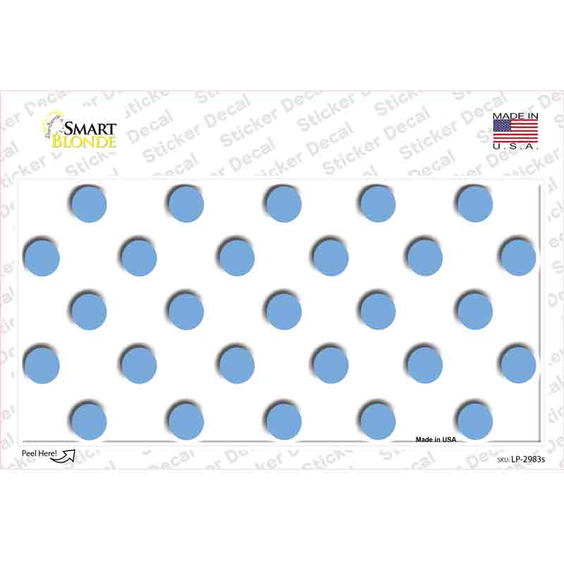 Light Blue White Polka Dot Novelty Sticker Decal