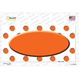 Orange White Polka Dot Orange Center Oval Novelty Sticker Decal