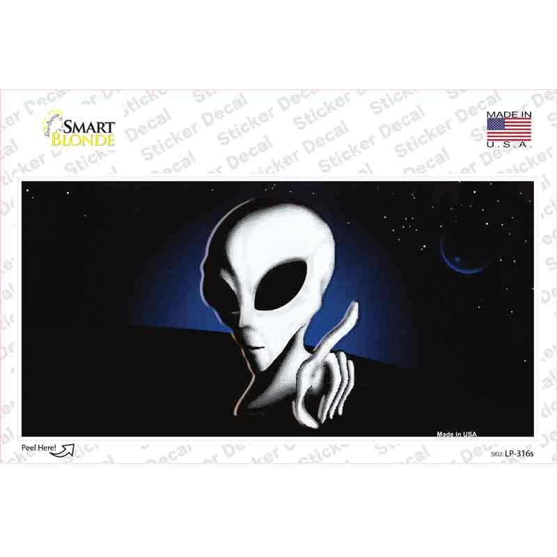 Space Alien Novelty Sticker Decal Small