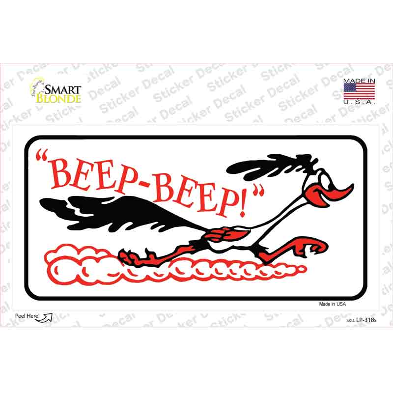 Beep Beep Roadrunner Novelty Sticker Decal Small