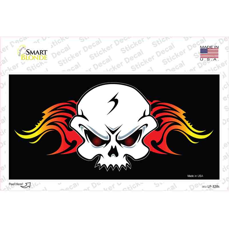 Skull Flame Novelty Sticker Decal Small