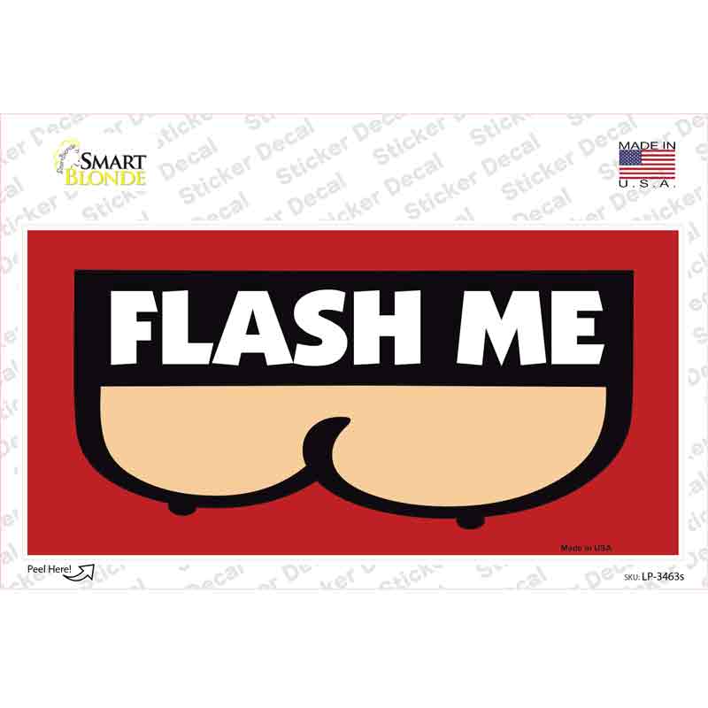 Flash Me Novelty Sticker Decal Small