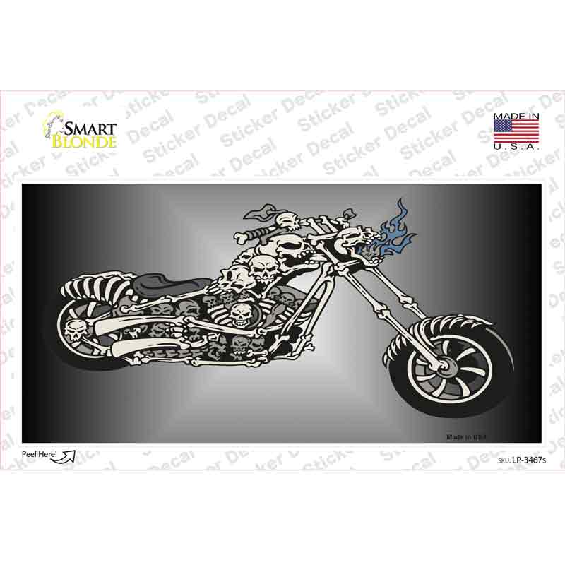 Chopper Skull Novelty Sticker Decal Small