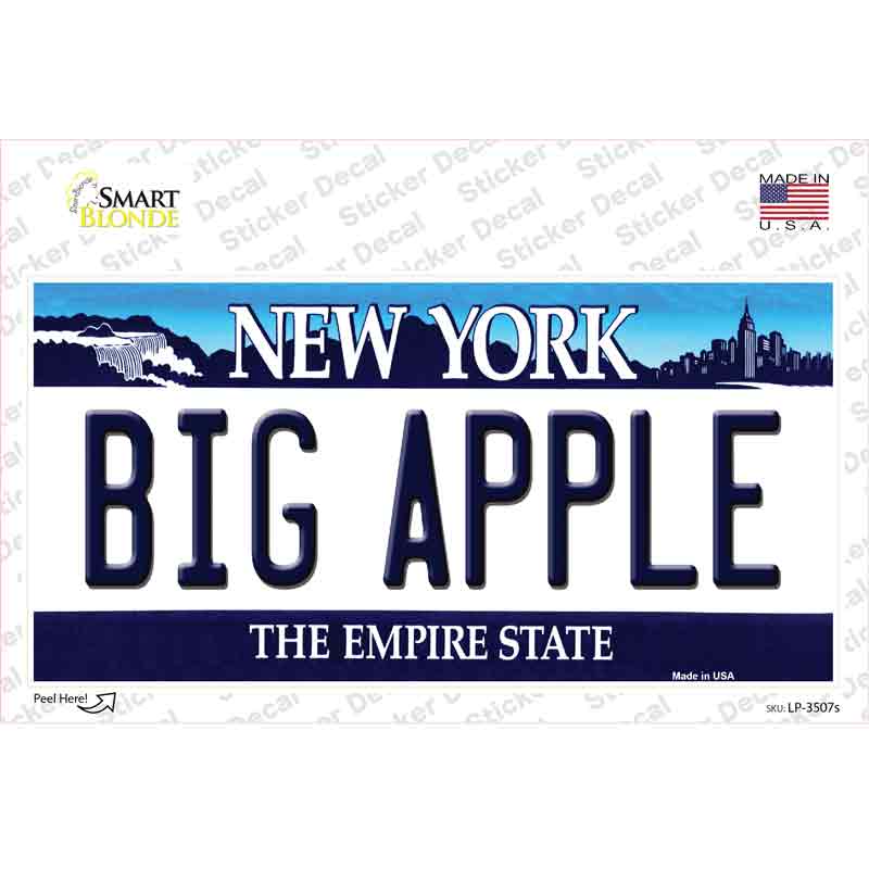 Big Apple New York Background Novelty Sticker Decal Small