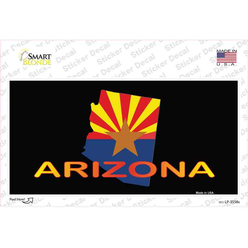 Arizona Flag Filled State Outline Novelty Sticker Decal Small