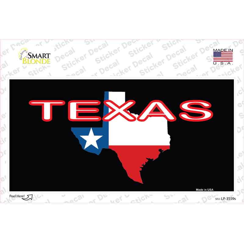 Texas Filled State Flag Novelty Sticker Decal Small