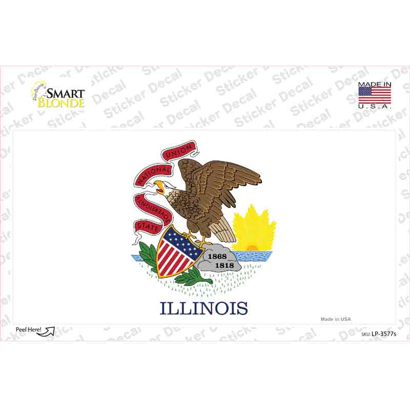 Illinois State Flag Novelty Sticker Decal Small