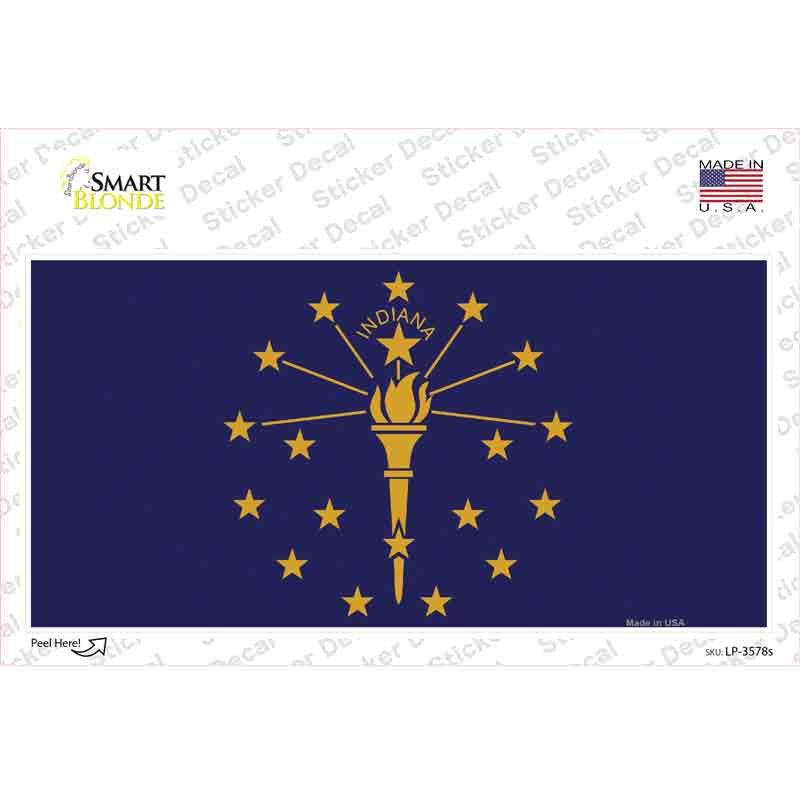 Indiana State Flag Novelty Sticker Decal Small