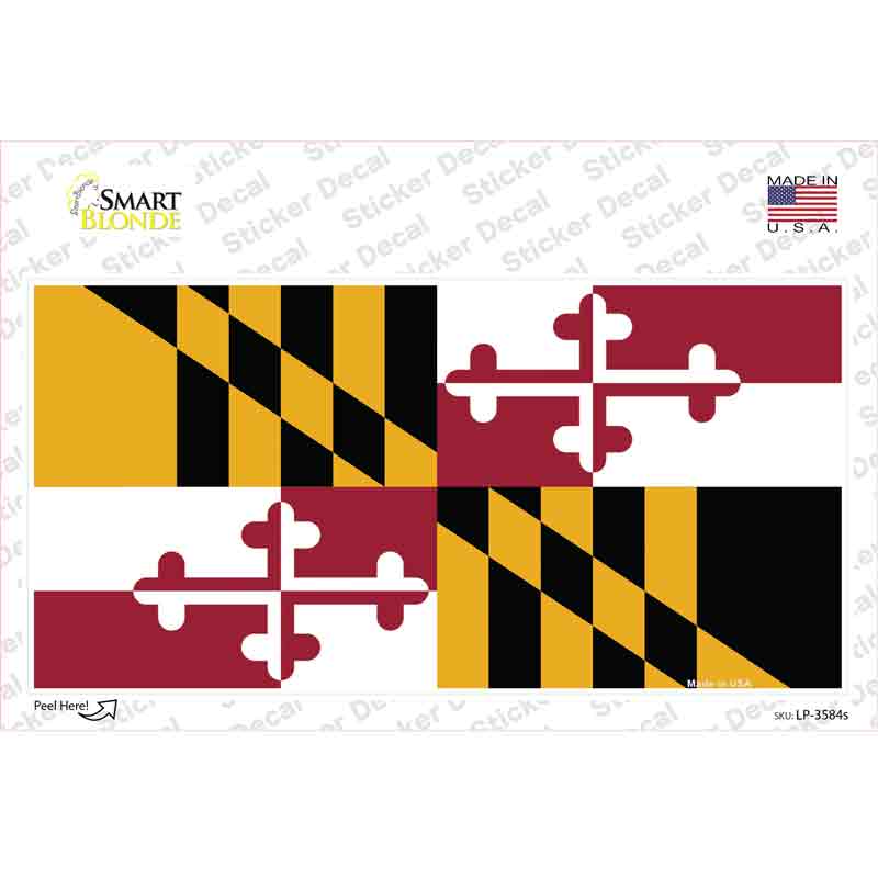 Maryland State Flag Novelty Sticker Decal Small