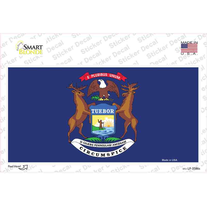 Michigan State Flag Novelty Sticker Decal