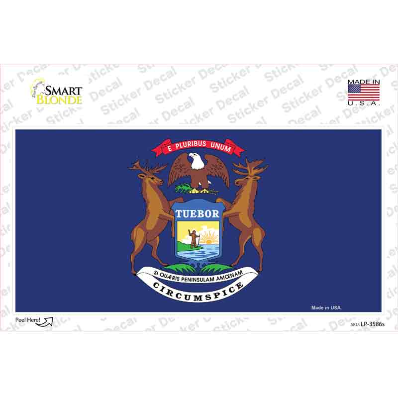 Michigan State Flag Novelty Sticker Decal Small