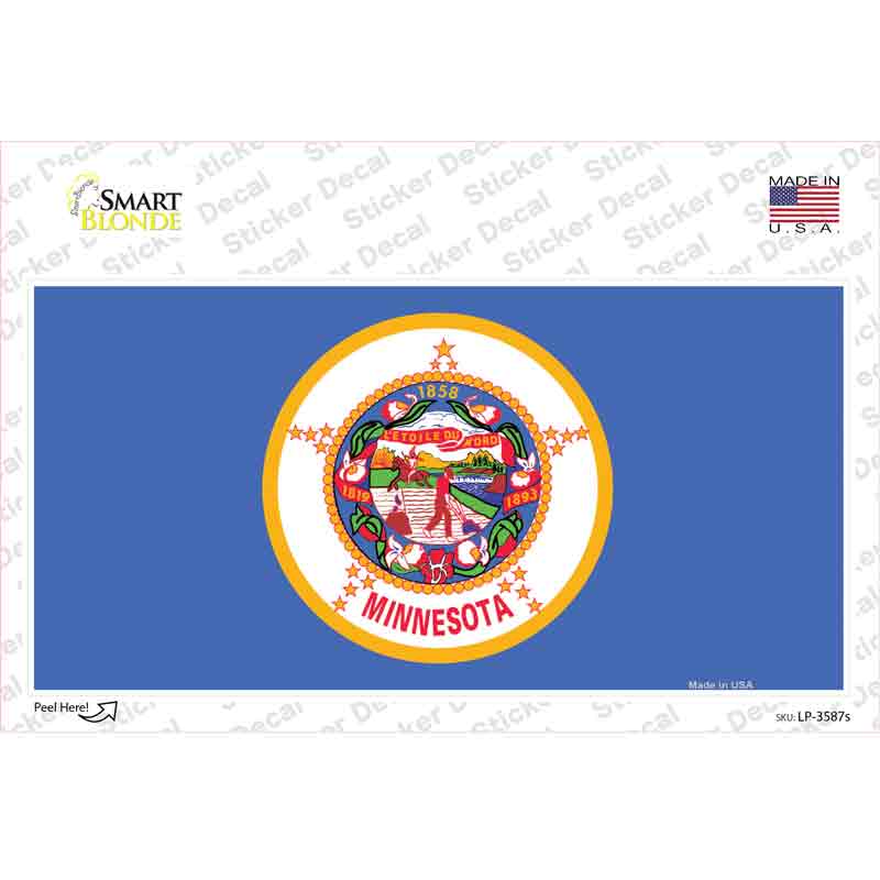 Minnesota State Flag Novelty Sticker Decal Small