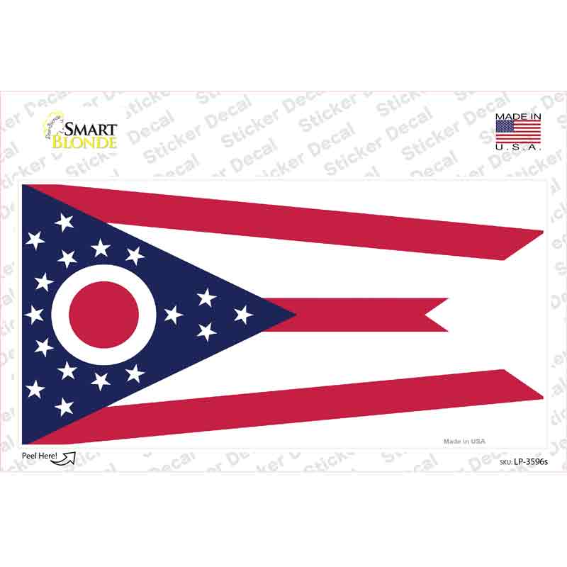 Ohio State Flag Novelty Sticker Decal Small