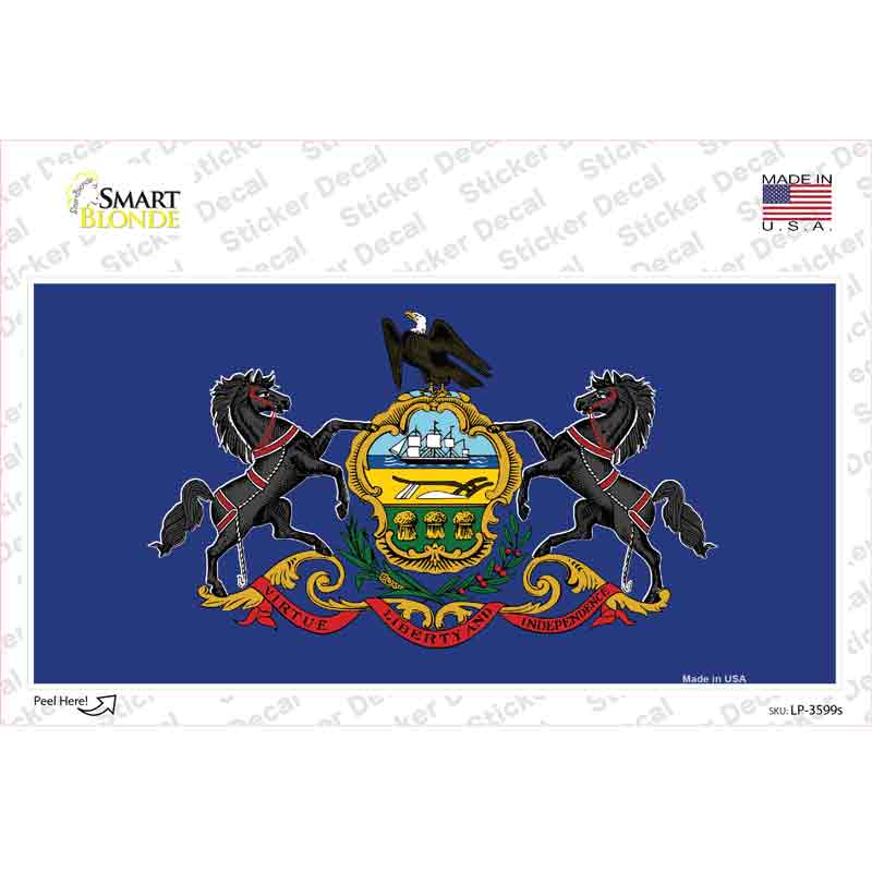 Pennsylvania State Flag Novelty Sticker Decal Small