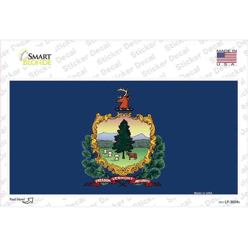 Vermont State Flag Novelty Sticker Decal Small