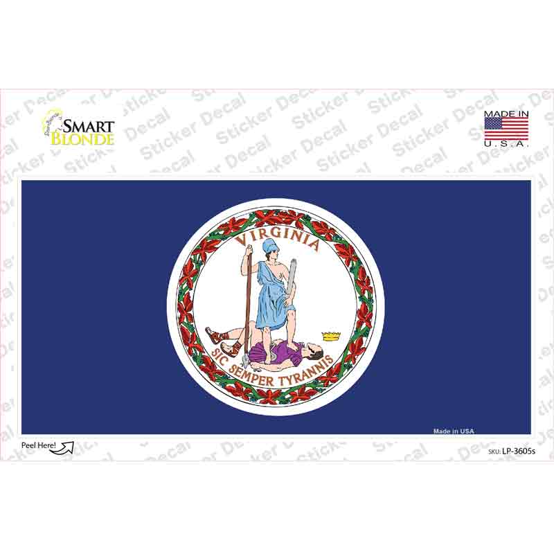 Virginia State Flag Novelty Sticker Decal Small