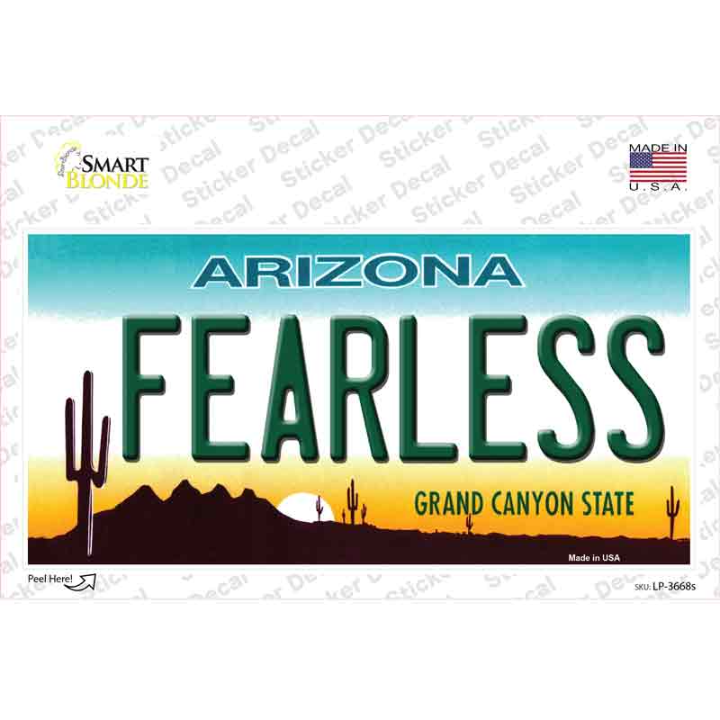 Fearless Arizona Novelty Sticker Decal Small