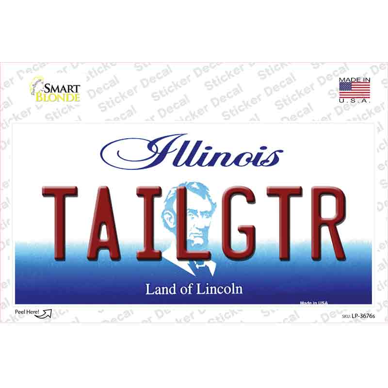 Tailgtr Illinois Novelty Sticker Decal Small