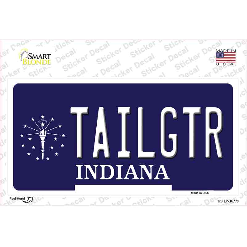 Tailgtr Indiana Novelty Sticker Decal Small