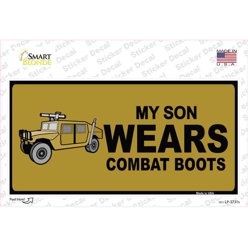 Son Wears Combat Boots Novelty Sticker Decal Small