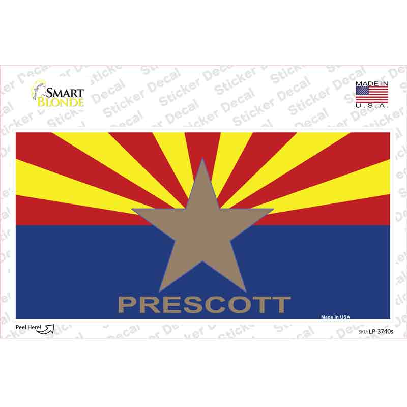 Prescott Arizona State Flag Novelty Sticker Decal Small