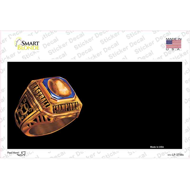 Baseball Champion Ring Offset Novelty Sticker Decal