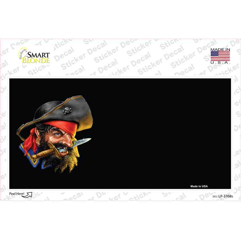 Pirate With Sword Offset Novelty Sticker Decal