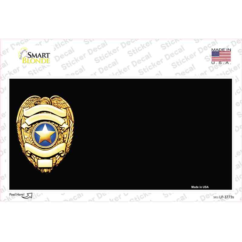 Police Badge Offset Novelty Sticker Decal Small