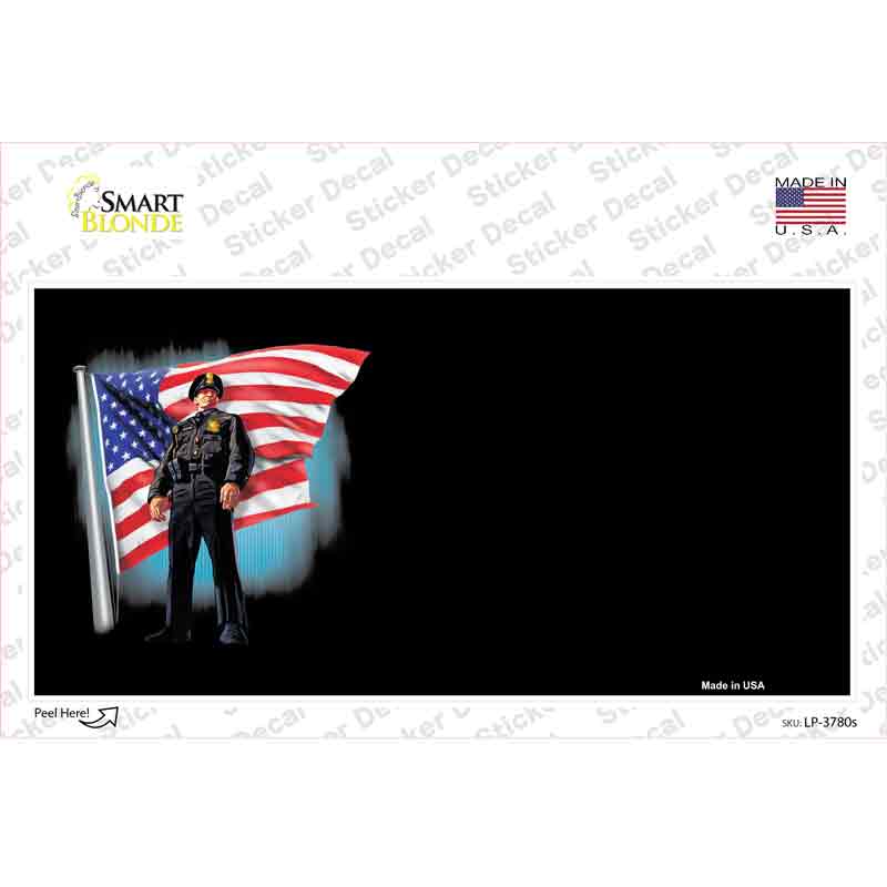 Police Officer American Flag Offset Novelty Sticker Decal Small