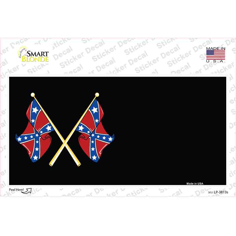 Crossed Rebel Flags Offset Novelty Sticker Decal Small