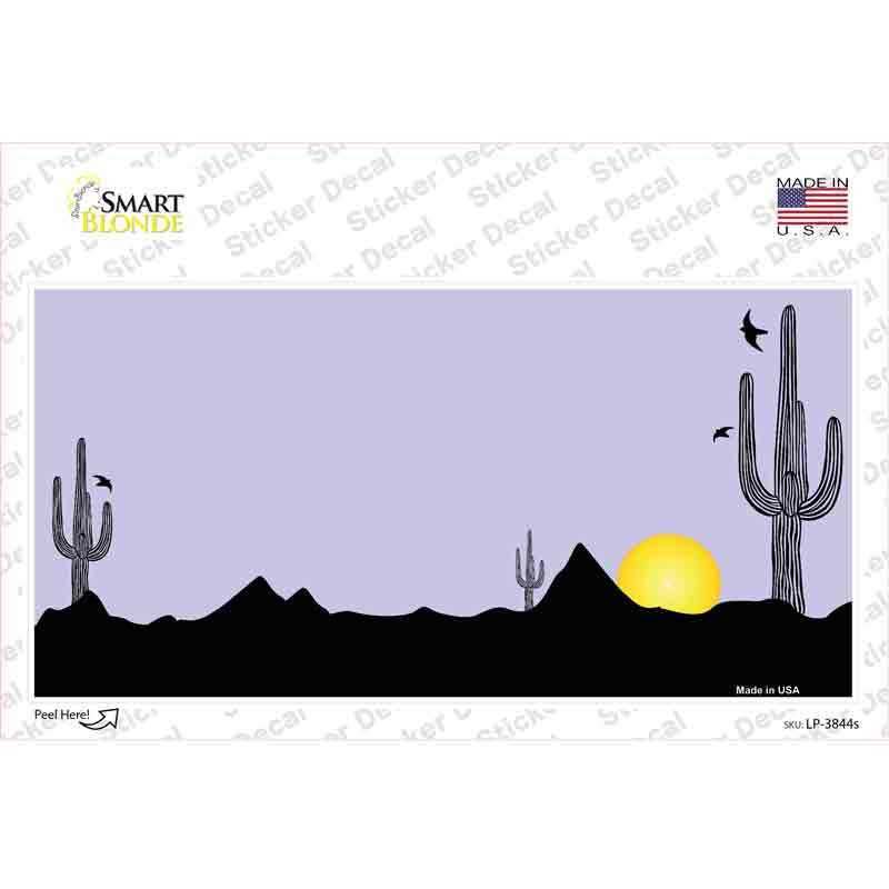 Southwest Cactus Sunrise Purple Novelty Sticker Decal Small