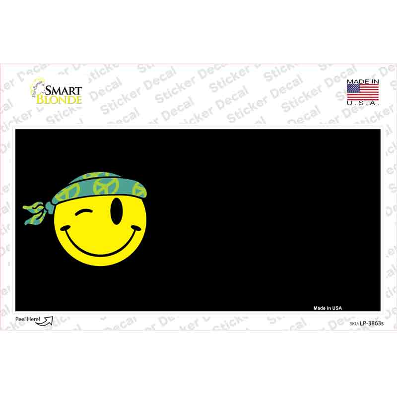 Winking Peace Smiley Offset Novelty Sticker Decal | Smart Blonde