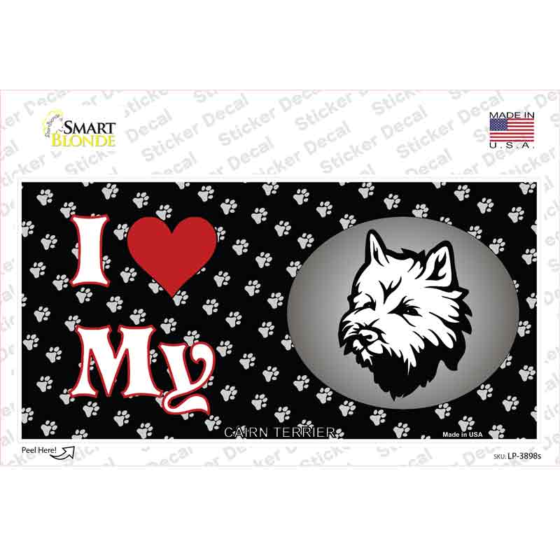 I Love My Cairn Terrier Novelty Sticker Decal Small