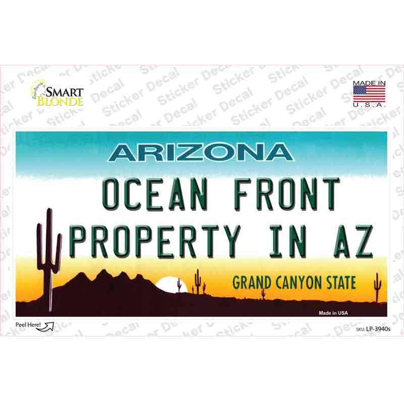 Ocean Front Property Novelty Sticker Decal Small