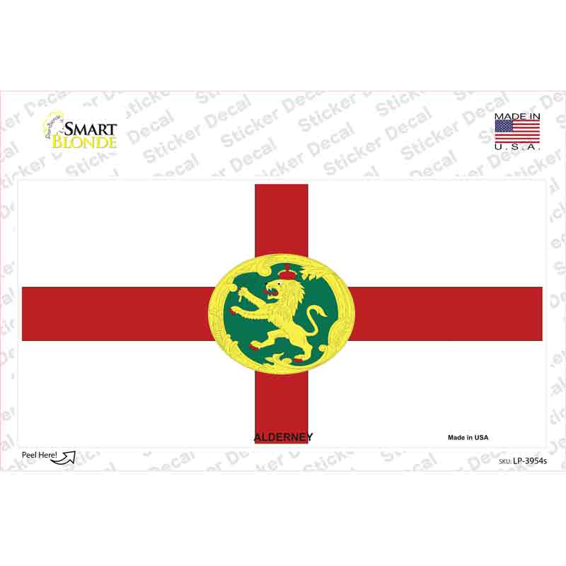Alderney Flag Novelty Sticker Decal