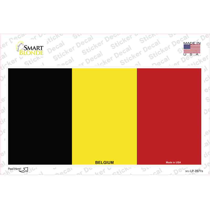 Belgium Flag Novelty Sticker Decal