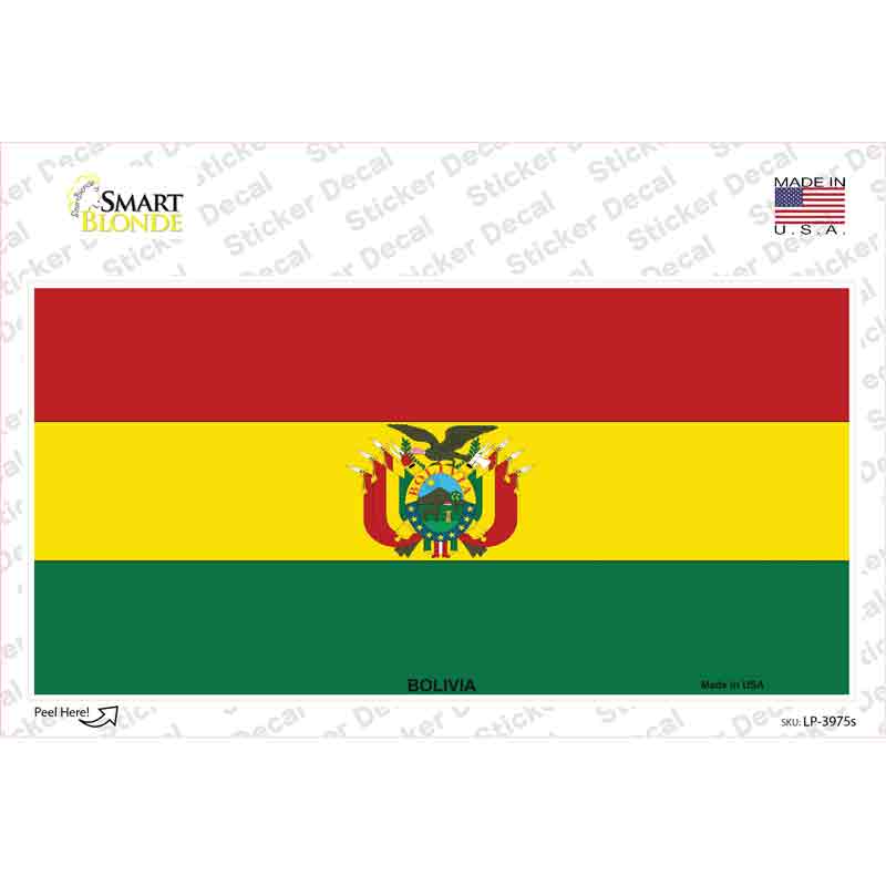 Bolivia Flag Novelty Sticker Decal