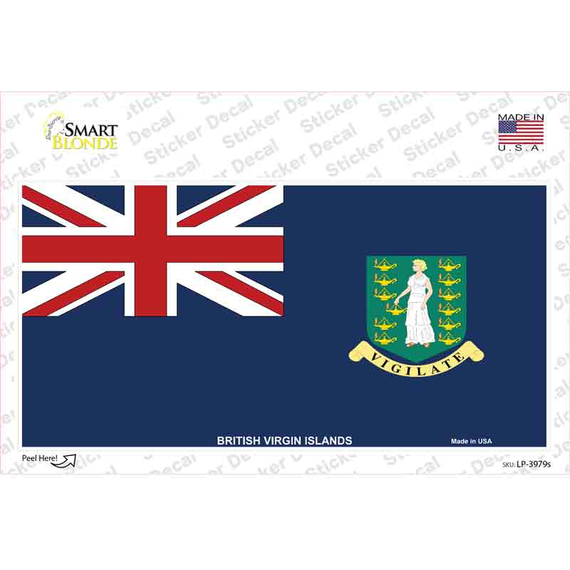 British Virgin Islands Flag Novelty Sticker Decal