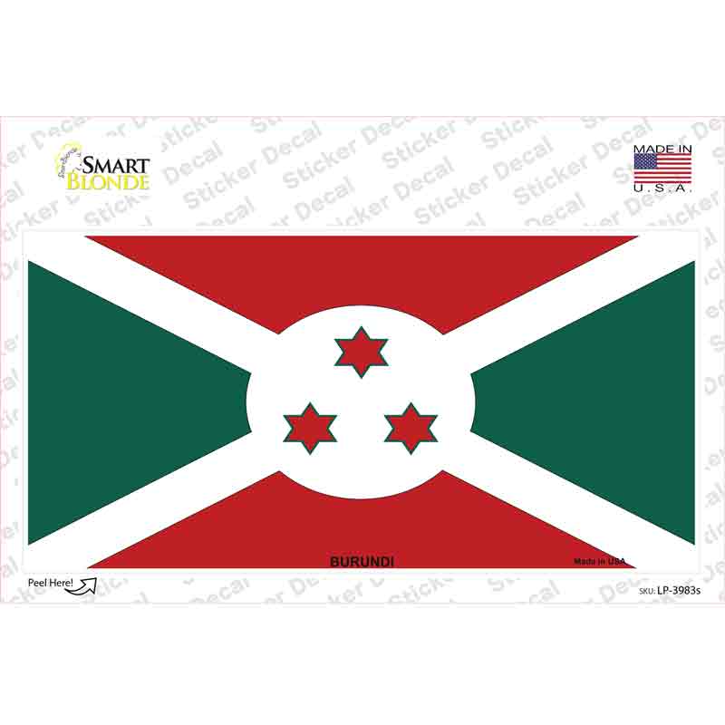 Burundi Flag Novelty Sticker Decal