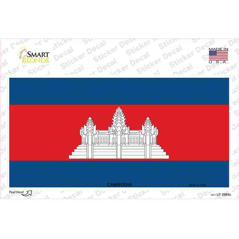 Cambodia Flag Novelty Sticker Decal