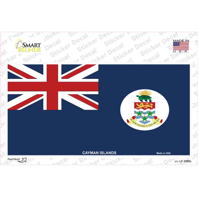 Cayman Islands Flag Novelty Sticker Decal Small