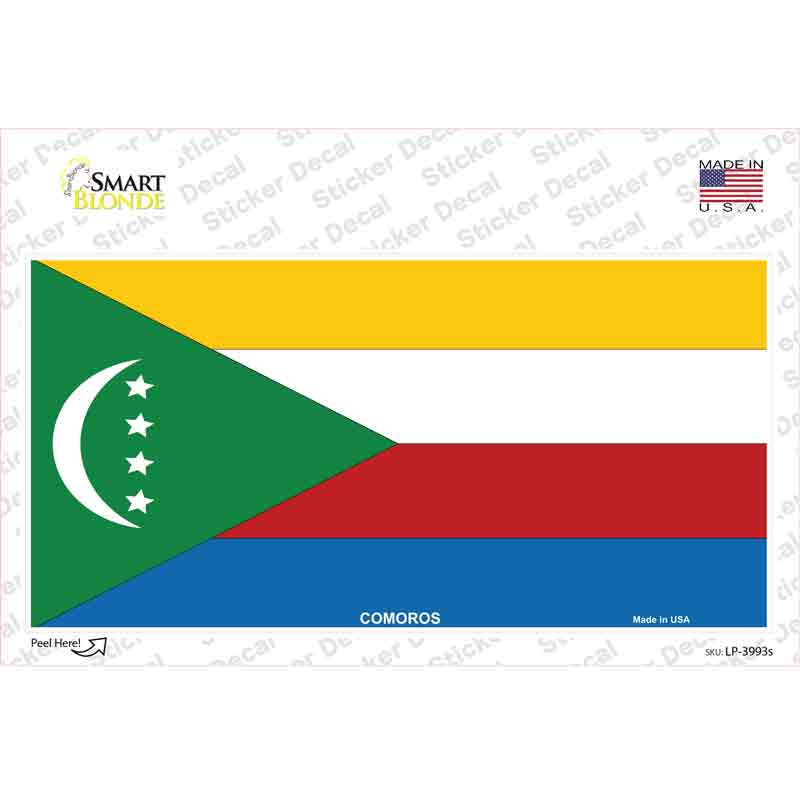 Comoros Flag Novelty Sticker Decal