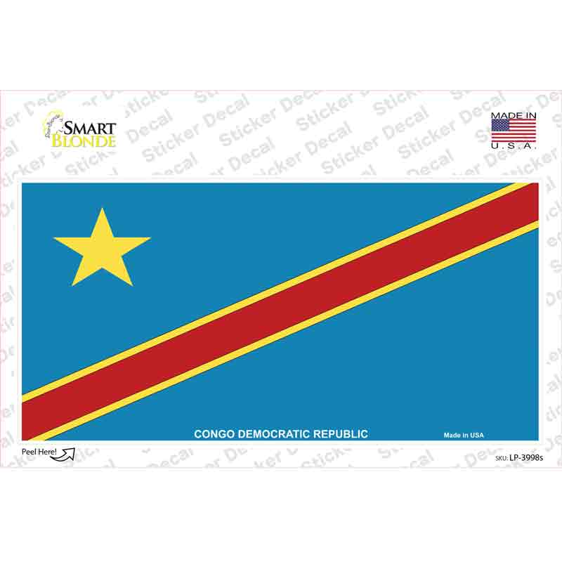 Congo Democratic Republic Flag Novelty Sticker Decal