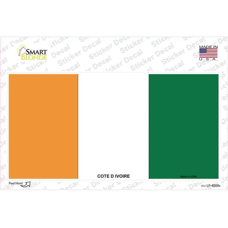 Cote D Ivoire Flag Novelty Sticker Decal